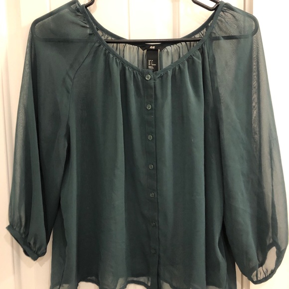 H&M Tops - H&M Sheer Buttonup Top